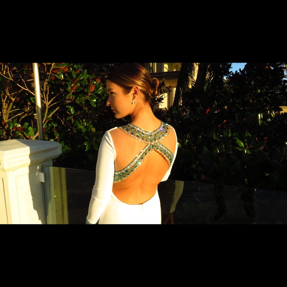White beaded dress